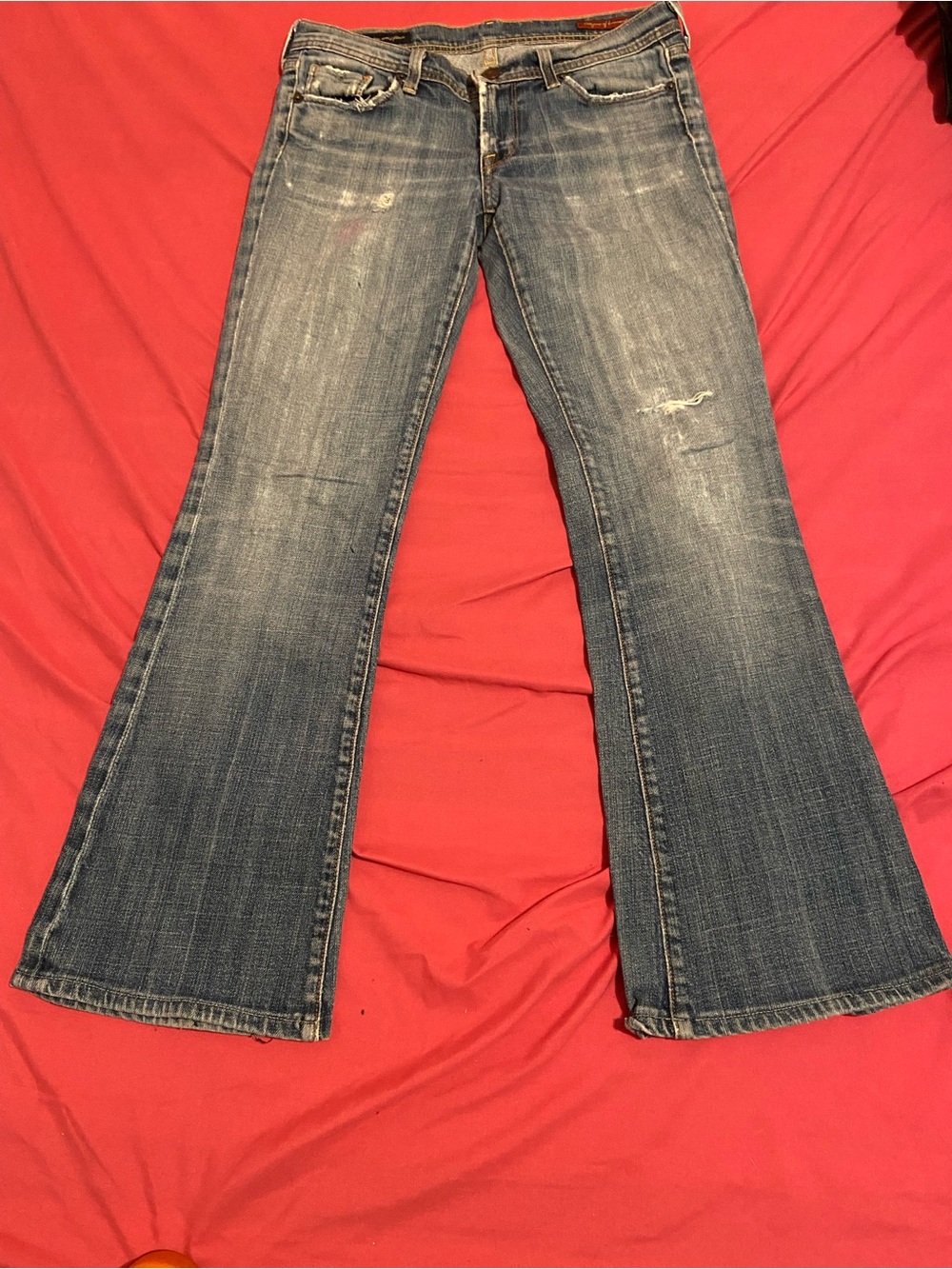Citizens Of Humanity Distressed Blue Flare Jeans